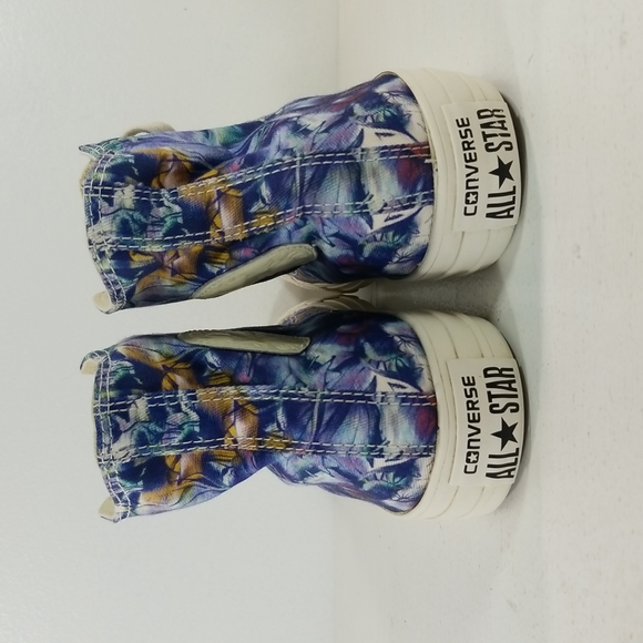Converse Chuck Taylor All Star Floral Blue Purple Hi Top Sneakers 7 - Picture 7 of 13